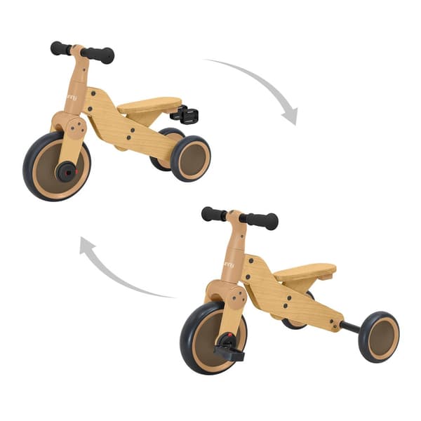 Sunny Walker 2-in-1 1000 Gåcykel för barn - Trä | Gåcykel och 3-hjulig trehjuling | Gåcykel för barn, inomhus/utomhus, pojkar/flickor i åldern 2 till