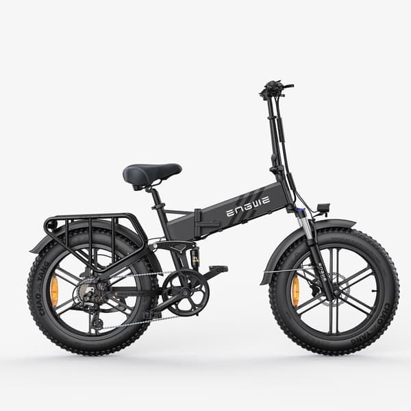 ENGWE Engine Pro 2.0 voksen folde elcykel, fuld affjedring, 750W motor, 16AH batteri, 8 gear, fedt dæk,Sort