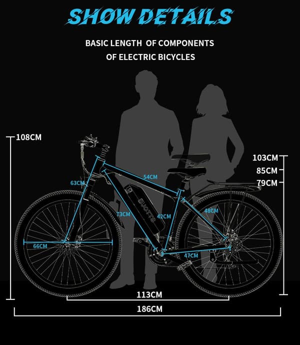 DUOTTS C29 750W sähköinen maastopyörä, 15AH akku, Shimano 21-nopeuksinen, sopii aikuisille, hydraulinen jarru