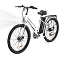 Miniatyrbild 1 av 6: EVERCROSS EK8S Elcykel Lättviktsjärnram 26" - Avtagbart batteri 250W 3 körlägen LCD-skärm Höjdjusterbar - Vit