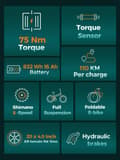 Pikkukuva 3 / 8: ENGWE Engine Pro 2.0 1200 W huipputeho 75 N.m vääntömomenttianturi Ebike, 4.0 * 20" rasvarenkaan taitettava sähköpyörä aikuisille, 52V 16AH akku