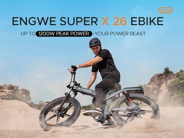 Engwe X26 foldbar elcykel til voksne, 1000W motor, 48V 29.2Ah dobbelt batteri, tophastighed 50 km / t, ren elektrisk rækkevidde 100 km