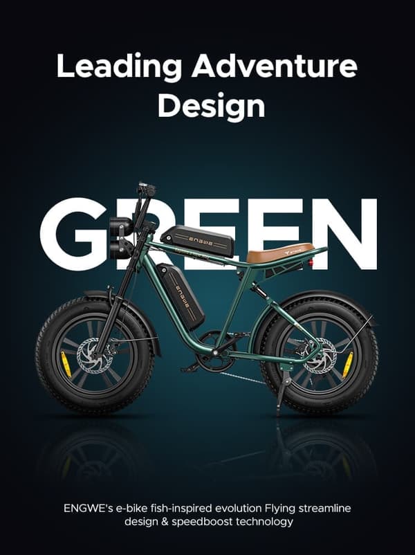 ENGWE M20 elektrisk cykel för vuxna, 20 x 4,0 tum fett däck, 750W 48V 13Ah& 26Ah batteri, ren elektrisk räckvidd 47km&94km, dubbel fjädring