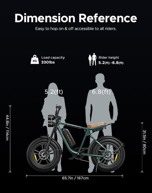 ENGWE M20 elektrisk cykel för vuxna, 20 x 4,0 tum fett däck, 750W 48V 13Ah& 26Ah batteri, ren elektrisk räckvidd 47km&94km, dubbel fjädring