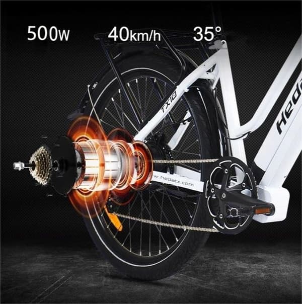 Elcykel Hedatx TX10 48v 15.6ah 80KM 500W 48KM/h vit