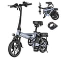 Miniatyrbild 1 av 3: Elcykel för vuxna EB14 14 tum - 48V - 500W - 10.4Ah - Grå silver