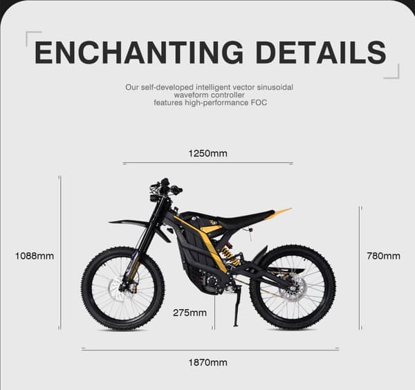 79BIKE-FALCON PRO off-road elektrisk motorcykel, 10000W motor, maks. hastighed 90 km/t, rækkevidde 120 km, maksimalt drejningsmoment 410N.m
