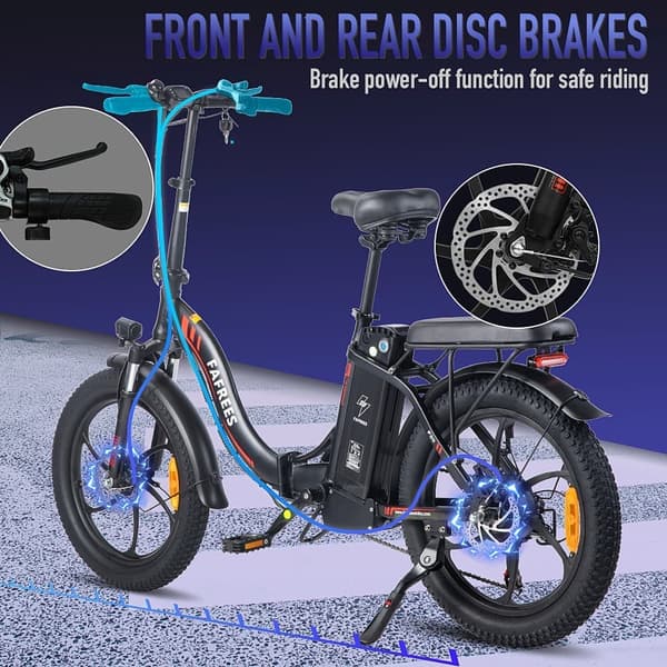 Fafrees F20  hopfällbar elcykel , 250W motor, 36V 16Ah batteri, 20" * 3,0" renkaat,topphastighet 25km/h, lastkapacitet 130kg
