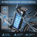 Miniatyrbild 4 av 11: Fafrees F20Light Electric Bike 20 tum, 36V/16,75 Ah batteri, 250W motor, räckvidd upp till 65 – 120 km, hopfällbar