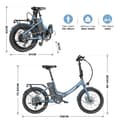 Miniatyrbild 10 av 11: Fafrees F20Light Electric Bike 20 tum, 36V/16,75 Ah batteri, 250W motor, räckvidd upp till 65 – 120 km, hopfällbar