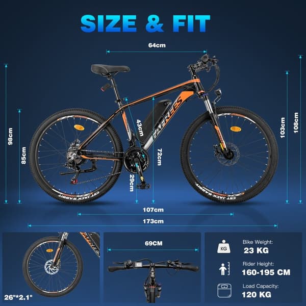 FAFREES 26 Hailong One 26 tuuman rengas sähköpyörä MTB maastopyörä SHIMANO 21 nopeus, 250W moottori, 36V 10Ah akku