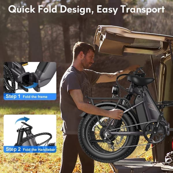 Fafrees FF20 Polar- hopfällbar cykel 20 tum med 48 V 10,4 Ah x 2 batterier,500 W motor och tre körlägen