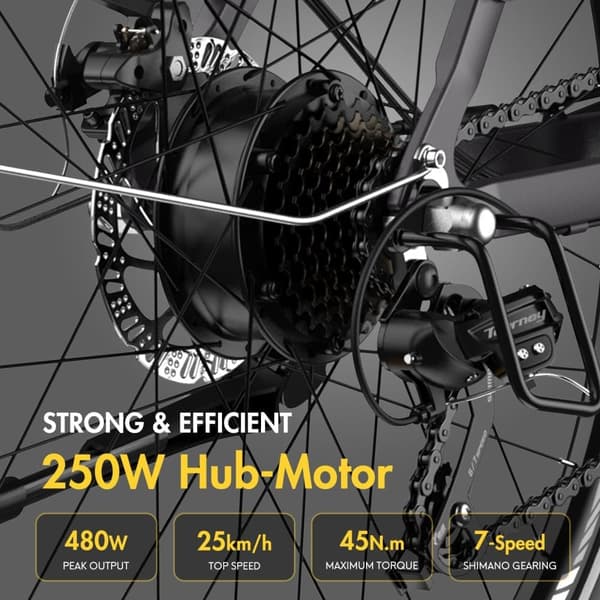 Fafrees F28 PRO E Bike 27,5 tuuman 14,5 Ah akku, 25 km/h Shimano 7S, 3,5 tuuman LCD-näyttö sovelluksella, kantama 55–110 km