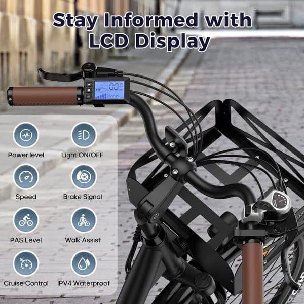 Fafrees F26 varaktig elcykel, 250W motor, 36V 20,3Ah batteri, 26*1,95'' däck, 25 km/h Max hastighet, 200 km räckvidd