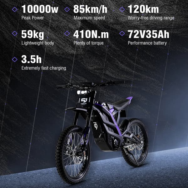 79BIKE Falcon Pro elektrisk smutscykel, 10000W motor, 35AH batteri, 90KM/H, elektrisk smutsmotorcykel med NFC-funktion