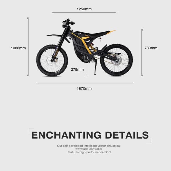 79BIKE Falcon Pro sähköinen maastopyörä, 10000W moottori, 35AH akku, 90KM/H, sähköinen maamoottoripyörä NFC-toiminnolla