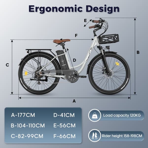 FAFREES F26 Loading Electric Bike, 250W motor, 36V 20,3Ah batteri, 26*1,95'' dæk, 25 km/t maks. hastighed, 200 km rækkevidde
