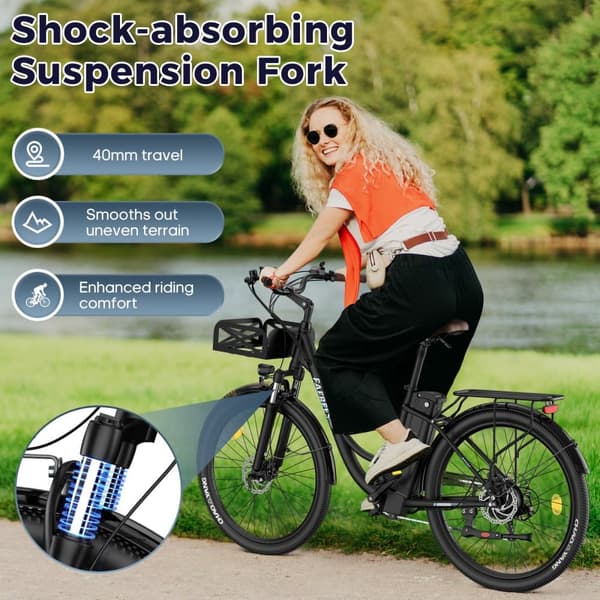FAFREES F26 Loading Electric Bike, 250W motor, 36V 20,3Ah batteri, 26*1,95'' dæk, 25 km/t maks. hastighed, 200 km rækkevidde, hvid