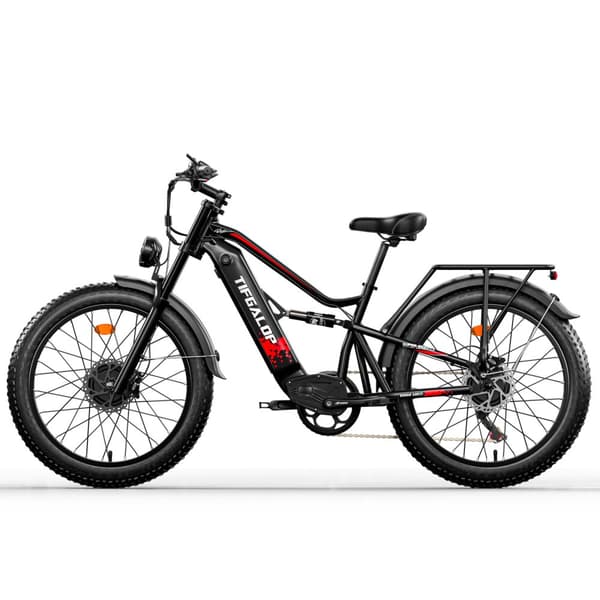Tifgalop ES7 Pro dual drive elektrisk cykel, 750W * 2 motor, 52V21Ah batteri, räckvidd 40-80 km