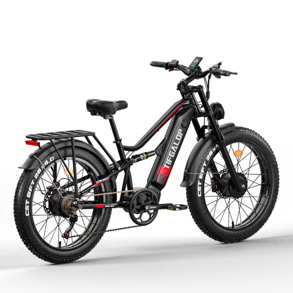 Tifgalop ES7 Pro dual drive elektrisk cykel, 750W * 2 motor, 52V21Ah batteri, räckvidd 40-80 km