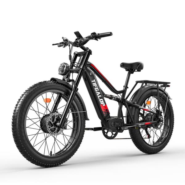 Tifgalop ES7 Pro dual drive elektrisk cykel, 750W * 2 motor, 52V21Ah batteri,  räckvidd 40-80 km