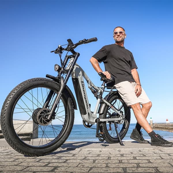 Mountain elcykel Shengmilo S600 2000W Motor Elcykler  48V 17.5AH Samsung batteri 26 tommer bred dæk elcykel - grå