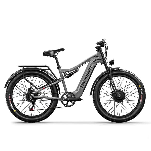 Elcykel Shengmilo S600 2000W Dual Motor 48V17.5AH Samsung Batteri 45KM/H 26 Tommer Mountain Electric Bike Fat Tire 7 Speed