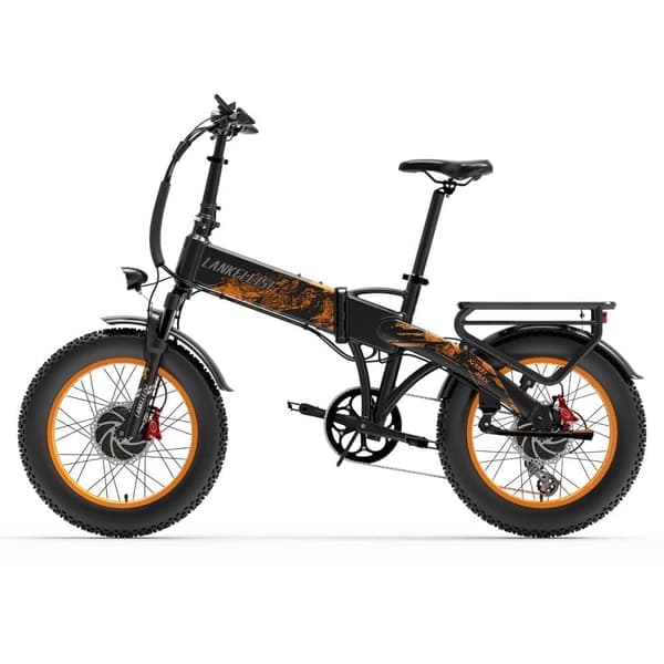 LANKELEISI X2000 MAX 2*1000W Dobbeltmotor elcykel, 20Ah batteri, 70-130 KM rækkevidde, 20''*4,0'' dæk, 7 gear, hydraulisk bremse.