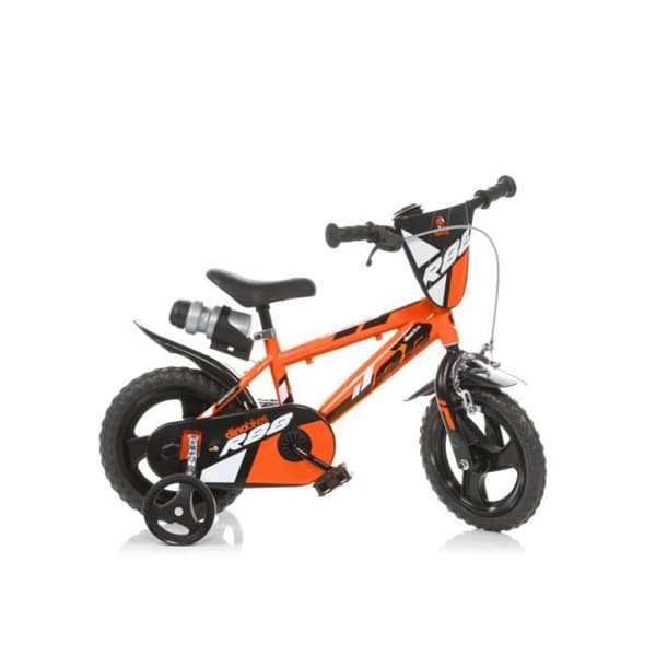 Barncykel - Dino Bikes - R88 - 12 tum - Orange - Framnyckel - Skärmar inkluderade