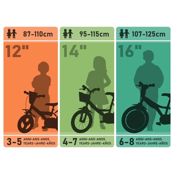 Cykel för flickor - Dino Bikes - Flappy - 12 tum - Vit och rosa - Frambroms