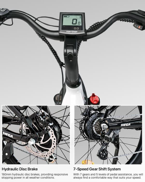 CYSUM-Panda elcykel, 48V 14AH LG batteri, 500W motor, 27,5*2,2" däck, 65-90 km räckvidd, 40 km/h maxhastighet, SHIMANO-bromsar