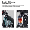 Pikkukuva 5 / 11: RANDRIDE YX20M sähköpyörä 17AH ebike, 50KM / H 1000W sähköpyörä aikuisille, CST 20 * 4.0 rasvarengas sähköpyörä 60KM alue