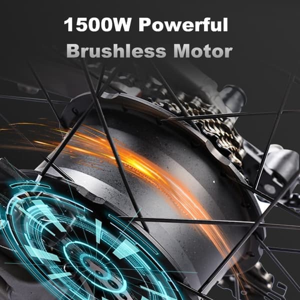 RANDRIDE YX80 2025 Seneste 1500W motorcykel til voksne 50 km/t Ebike 48V 20Ah batteri Lang dækning 26"*4 fede dæk Fuld affjedring E-Bike