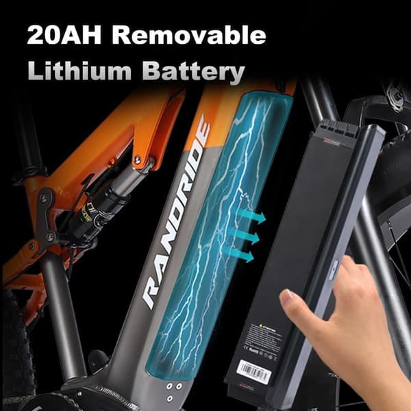 RANDRIDE YX80 2025 Seneste 1500W motorcykel til voksne 50 km/t Ebike 48V 20Ah batteri Lang dækning 26"*4 fede dæk Fuld affjedring E-Bike