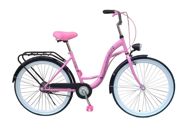 Viking Choice 26 Tums Rosa Flickcykel med Enkelväxel, V-Broms & Tillbehör