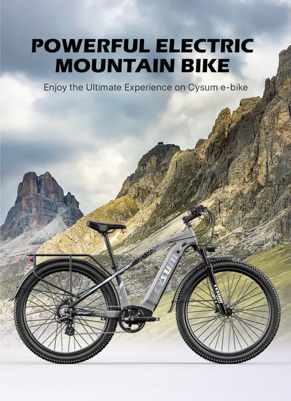 Cysum Speedy 27,5'' elcykel, 48v 672Wh litiumbatteri 75Nm City E-Bike
