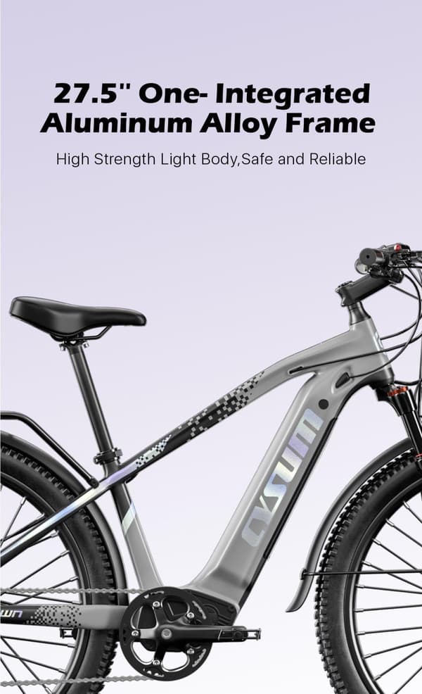 Cysum Speedy 27,5'' elcykel, 48v 672Wh litiumbatteri 75Nm City E-Bike