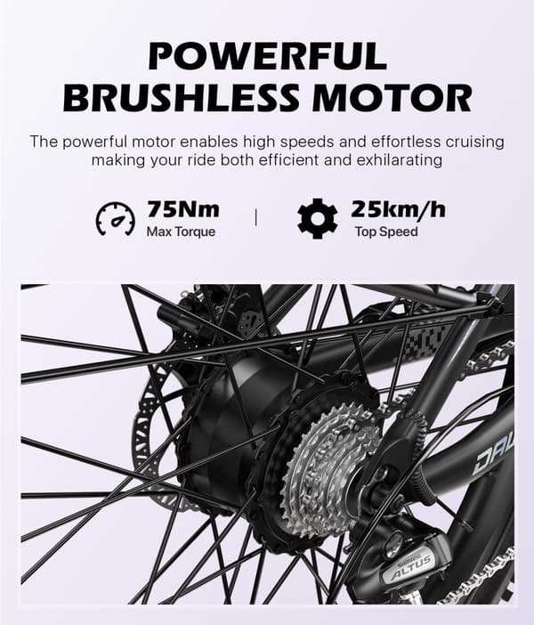 Cysum Speedy 27,5'' elcykel, 48v 672Wh litiumbatteri 75Nm City E-Bike