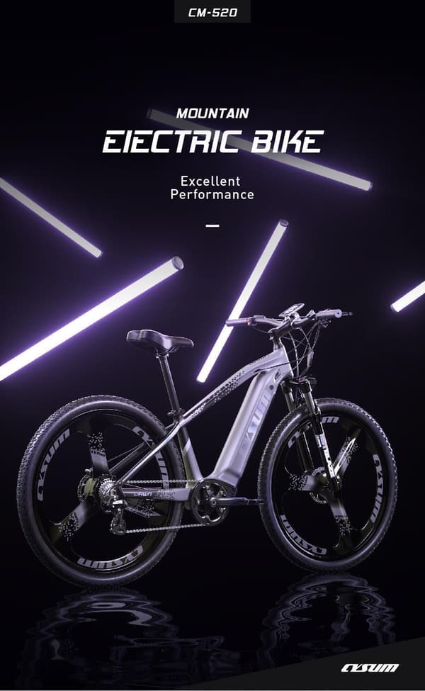 Cysum Speedy 29'' Elcykel, 48v 500W 48V 14Ah avtagbart litiumjonbatteri 75Nm City E-Bike