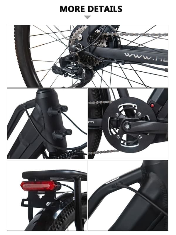 Hedatx Elcykel 48V 15Ah LG Batteri 500W Mellanmotor Hydraudisk skivbroms Mountainbike
