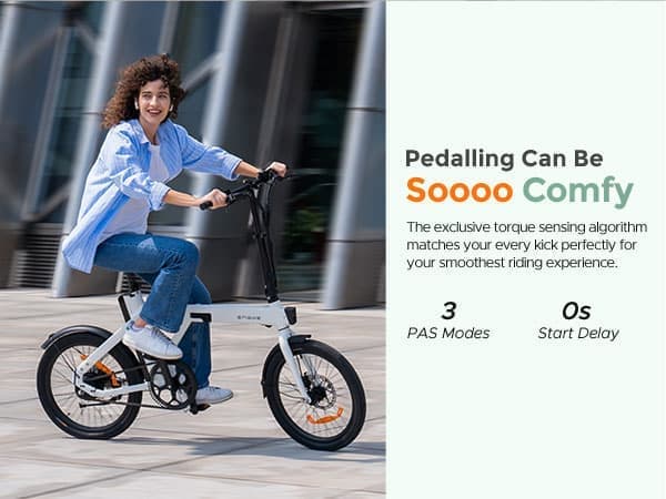 Engwe-P20 hvid foldbar elektrisk cykel til voksne 20*1.95 dæk bycykel Mountain Beach snecykler, 36V 9.6AH batteri op til 100 km rækkevidde