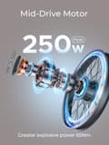 Pikkukuva 10 / 11: ENGWE-P275-ST valkoinen 36V19.2AH 250W moottoripyörä aikuisille 150-260km pitkän matkan sähköpyörä kaikki Terrian ebike hydraulinen jarru