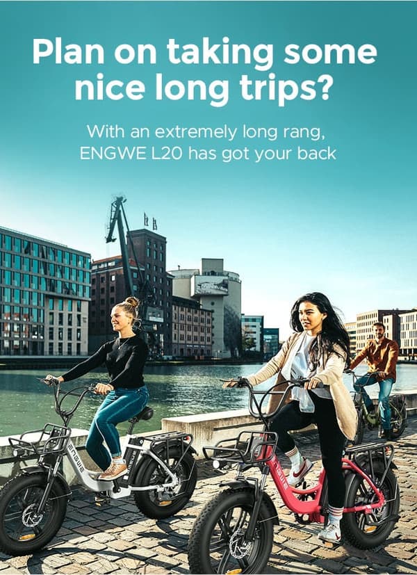 ENGWE L20 250W elcykel för kvinnor 20''×4.0" Fat Tire elcykel 13Ah batteri 140km&25km/h för stadspendlare, dubbelfjädring