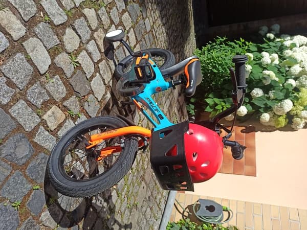 SKYS børnecykel fra 3 til 9 år 14/16/18 tommer blå orange