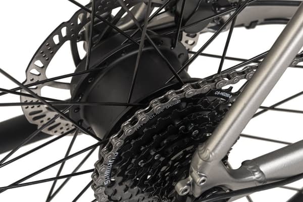 ADORE e-city bike 28« aluminiumsbycykel UBR-770 bagmotor 30NM / 10Ah stålgrå mat