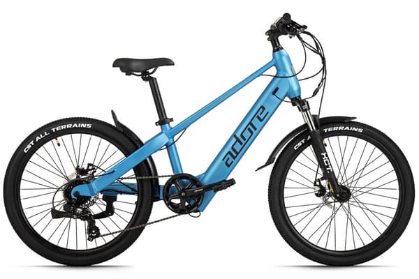 ADORE elcykel til børn 24« aluminium børnebycykel KS-240 bagmotor 30NM / 10.4Ah isblå mat