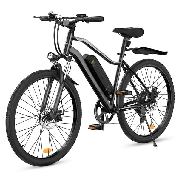 iscooter EB3 26-tums elcykel - 500 W motor, 70-100 km räckvidd, 5 hastighetslägen, dubbel fjädring, svart