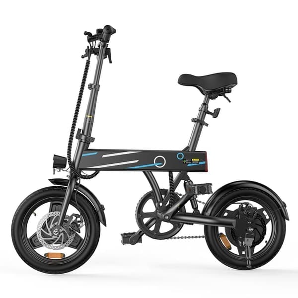 EB1 14 tommer elektrisk cykel - 350W motor, rækkevidde 30-40 km, 3 hastighedstilstande, baghjulsophæng, sort