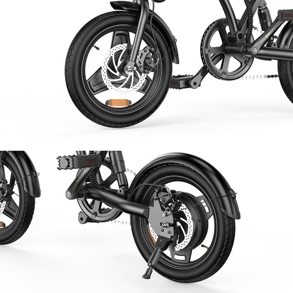 EB1 14 tommer elektrisk cykel - 350W motor, rækkevidde 30-40 km, 3 hastighedstilstande, baghjulsophæng, sort