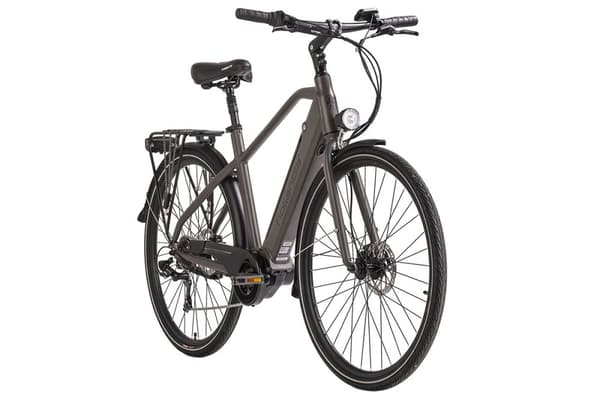 Aluminium e-citybike til mænd Hollandia Mantova 28'' e-bike grå 250 Watt Li-Ion 36V/10,4 Ah 7 gear